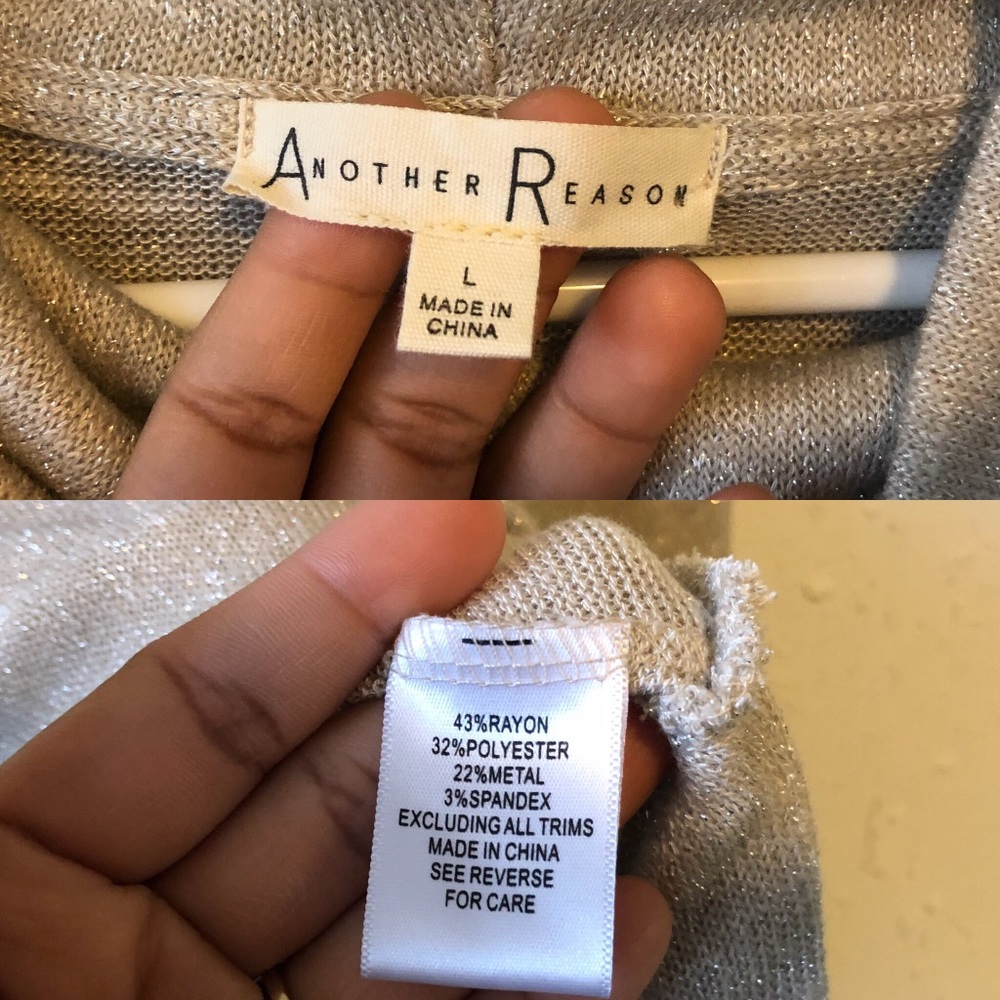 NWOT Another Reason Glitter Shimmer Sweatshirt Top - Picture 8 of 8